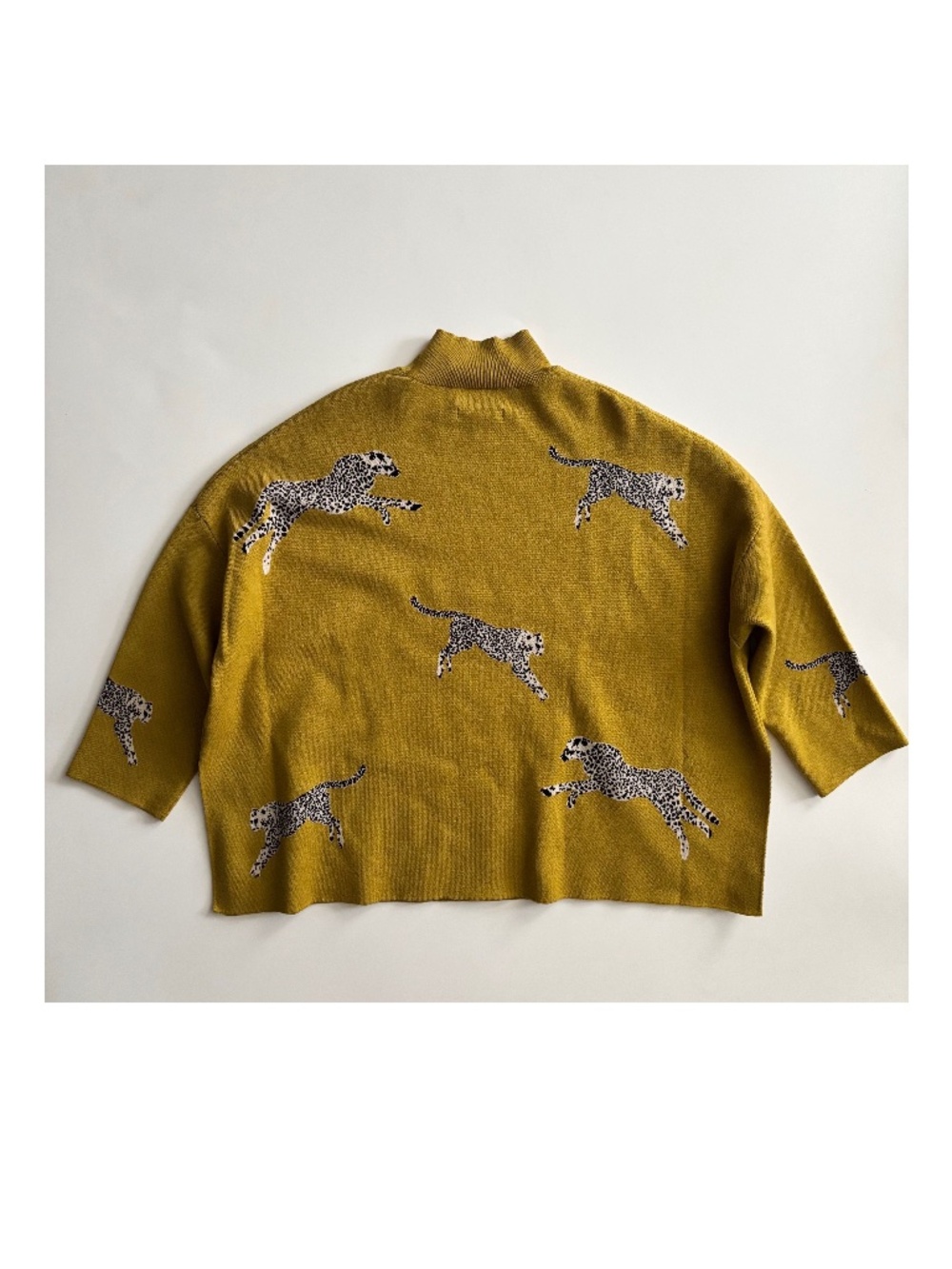 Ali Miles Sweater Animal Jacquard Print Mock Neck Long Sleeve Popover Nwt - Picture 5 of 5